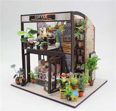 Hongda Wood Craft House 나무 공예 주택 작은 집 장난감